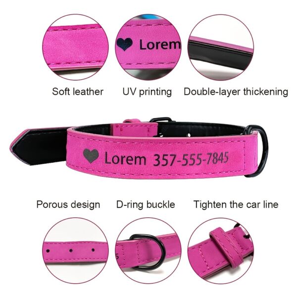 Collier De Chien Personnalisé rose