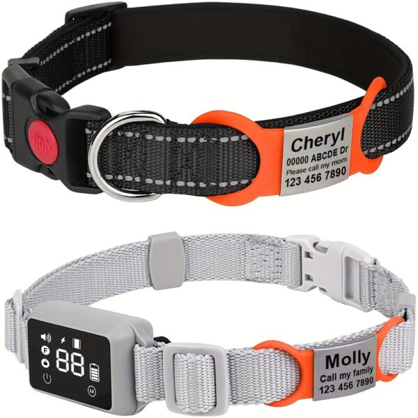 Deux Colliers avec Étiquettes de Chien Personnalisées - Personnalisation facile pour la sécurité de votre compagnon à quatre pattes.