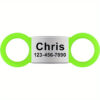 Étiquette verte fluo De Chien Personnalisée - L'identification élégante pour votre animal de compagnie.