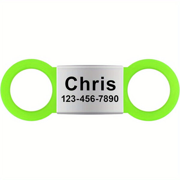 Étiquette verte fluo De Chien Personnalisée - L'identification élégante pour votre animal de compagnie.