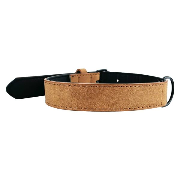 Collier De Chien Personnalisé en Cuir Souple Camel - Une élégance douce pour votre fidèle ami.