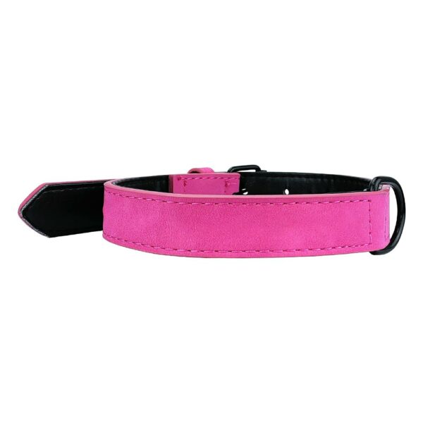 collier De Chien en cuir Personnalisée fuchsia