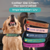 collier De Chien en cuir souple et Personnalisée en gravure UV